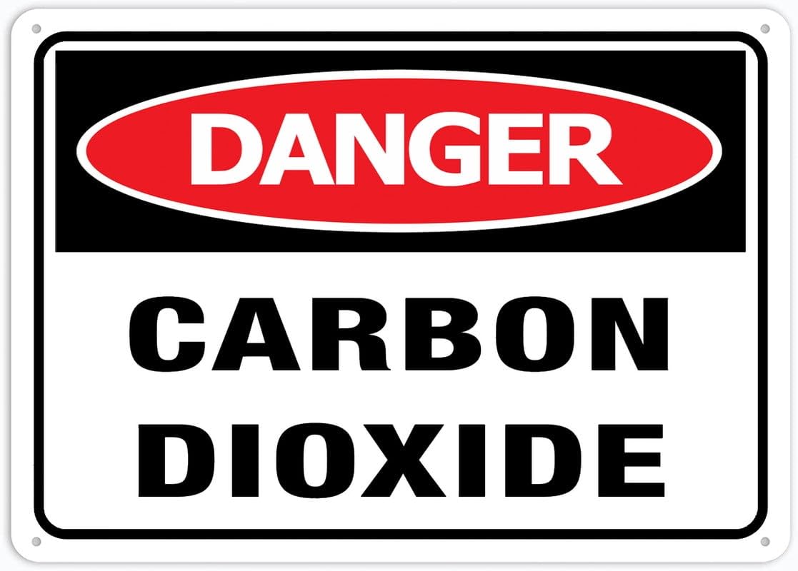 Danger Carbon Dioxide Outdoor Sign - Aluminum 12"x8", Fit for Business & Workplace