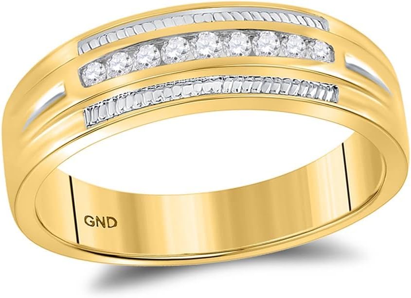 Jewels By Lux 10K Yellow Gold His Hers Round Diamond Halo Matching Wedding Set 5/8 Cttw, Womens Size 5-9, Mens Size 8-12