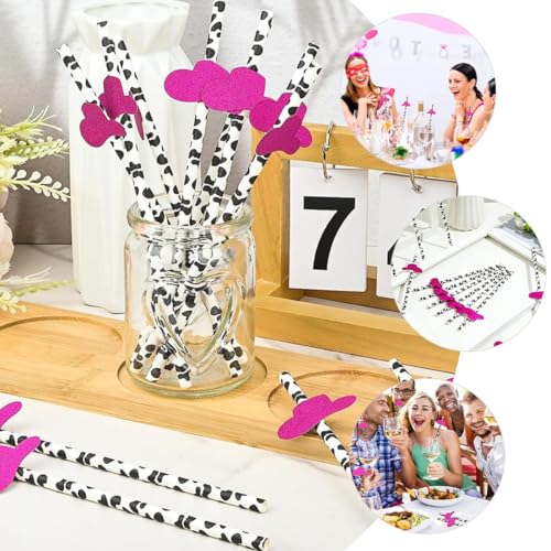 Pitillos de Papel de Fiesta Cowboy con Sombreros Rosa, 30 piezas miniatura 4