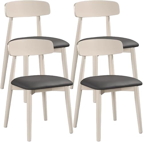 Miniatura 18 de YVYKFZD Sillas de comedor de madera maciza, juego de sillas de comedor sin brazos, sillas de cocina tapizadas de cuero, cómoda silla auxiliar con