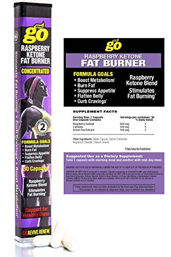 Raspberry Ketone Fat Burner, 500mg of RK Plus Fat Burning stimilates - 30 Capsules