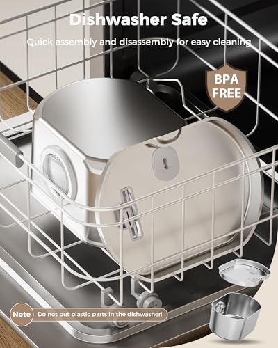 image for Neareal Cat Water Fountain Stainless Steel: 74oz/2.2L Cat Fountain for