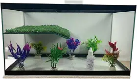 aquário para tartaruga 22 litros aquaterrario 45 * 20 * 25 (ENFEITADO)