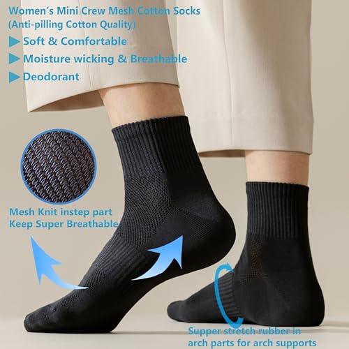 Image of MAGIARTE Womens Mini Crew Ankle Socks Athletic Casual Cotton Socks for Women