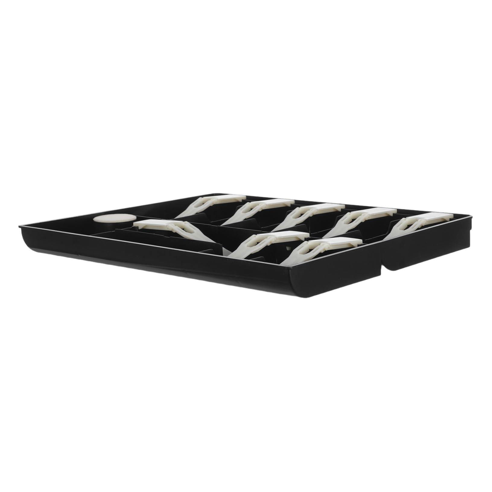 Operitacx Vassoio per Contanti in Plastica con Clip Organizer per Denaro con Scomparti Vassoio Portamonete per Registratore di Cassa Negozio e Supermercato