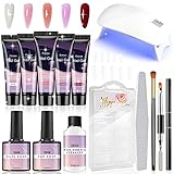 【Gute Wahl als Geschenk】 Polygel Starter Set mit UV Lampe, es ist perfekt für den Nagelstudio und den Heimgebrauch, und auch ein gutes Geschenk für Ihre Familie und Freunde. Ob Geburtstage, Partys, Jahrestage oder verschiedene Feiertage wie Valentinstag, Muttertag, Weihnachten, Neujahr und so weiter. DIY Nagelverlängerungs-Kits sind eine gute Wahl.