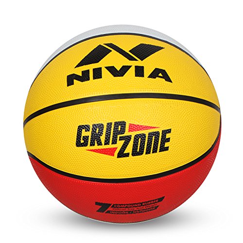 Image of Nivia Grip Zone Basketball Multicolor Size: 7, Outer Material: Rubber