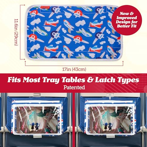 image for Lusso Gear Kids Airplane Tray Table Cover - Storage Pockets for Toddle