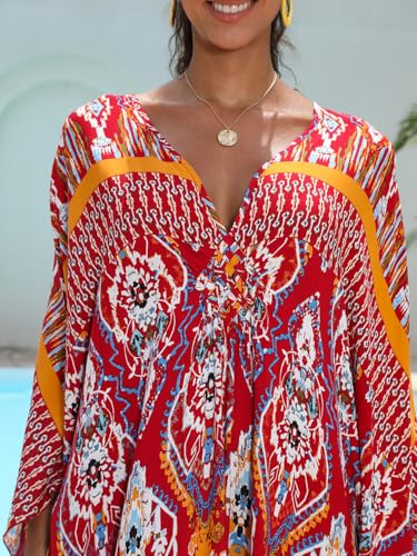 Maxi Robe Col V Ample et Fluide comme Beach Cover-ups Légère pour l'Été - 5