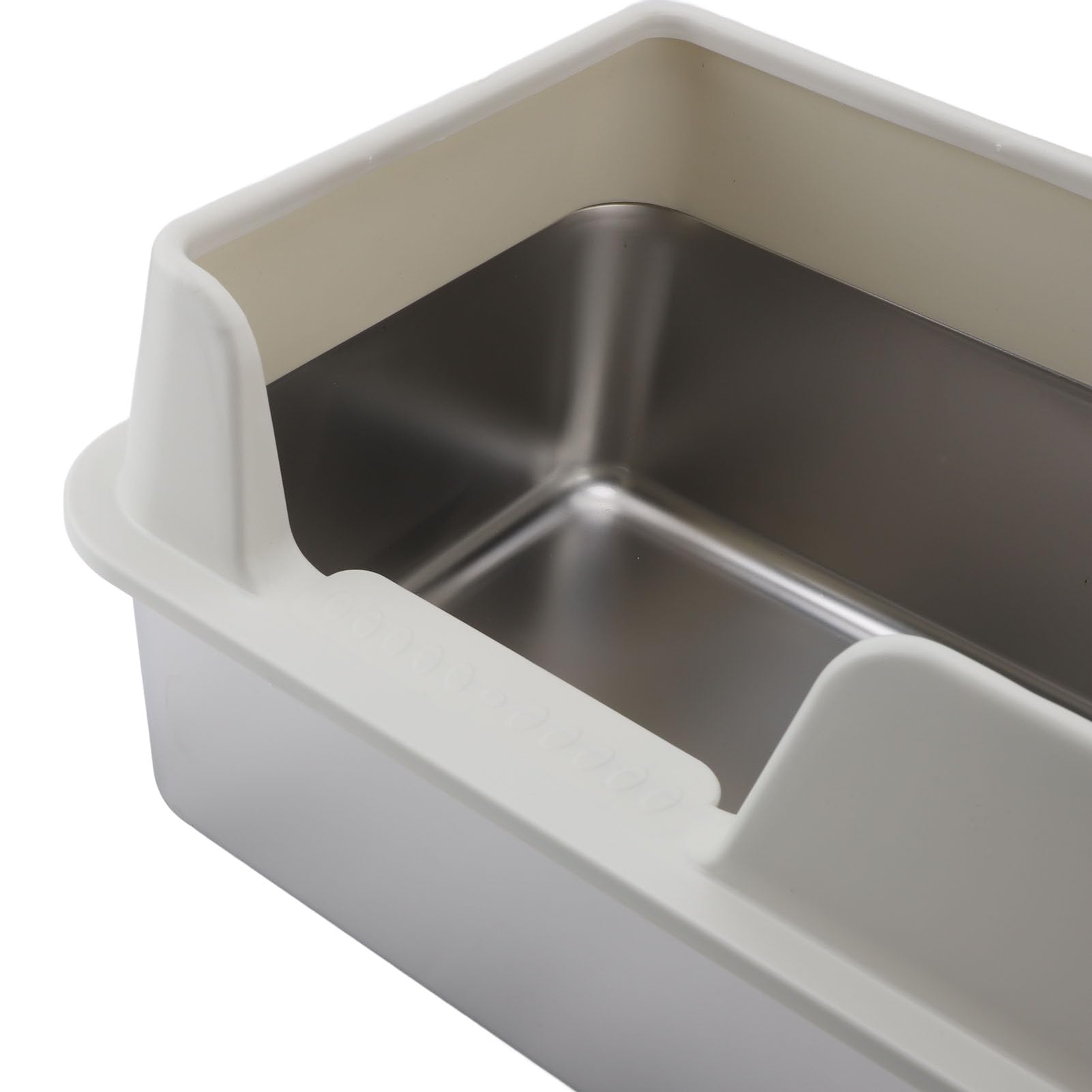Arenero para Gatos con Pala, Arenero para Gatos Abierto XXL, sin Tapa, Arenero para Gatos de Acero Inoxidable, Arenero para Gatos Autolimpiante con Borde Alto, a Prueba de