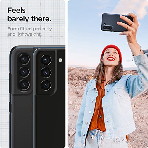 Image of Spigen Thin Fit | Samsung Galaxy S21 FE 5G Case [Air Cushion Protection] [Grippy] Galaxy S21 FE 5G Back Cover | TPU+PC - Black