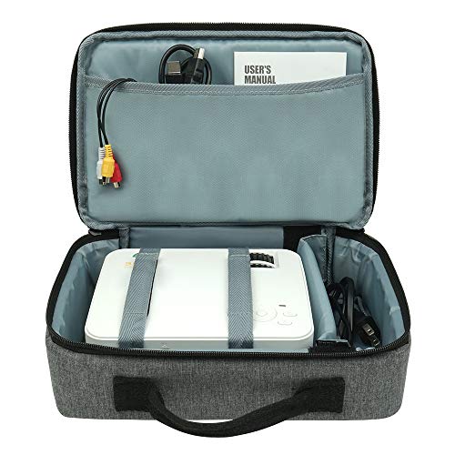 3 Stone T20 Mini Projector Travel Bag Carry Case, Portable Carrying Handbag, Up To 10.5 X7.2X 3.2 Inches - Accessory Pockets Customisable Dividers- Compatible With More- Gray #TOP1