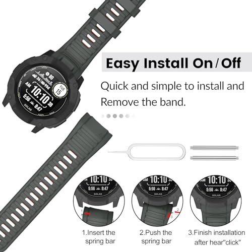 Image of Compatible with Garmin Instinct 2X Band,Adjustable Soft Silicone Replacement Sport Watch Wristband Strap for Garmin Instinct 2X /Solar /Tactical
