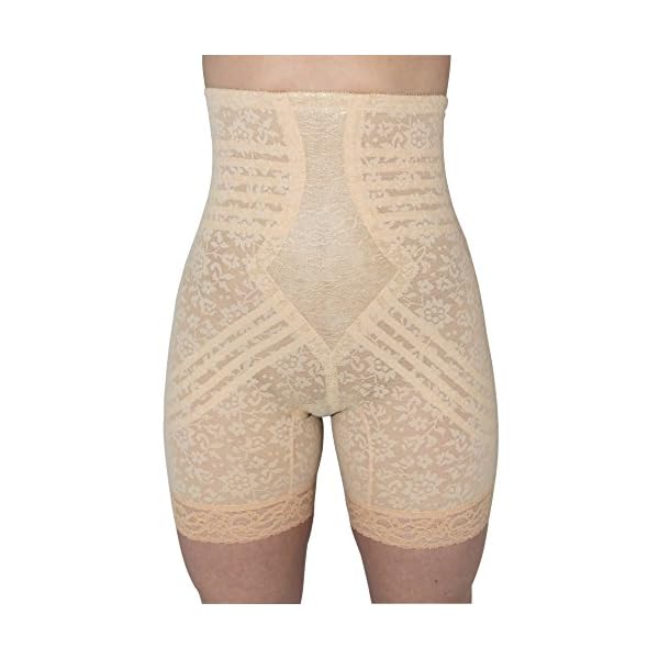 Rago-Style-6207--High-Waist-Thigh-Slimmer-Guaranteed-No-Top-Roll Rago Women's Hi Waist Long Leg Shaper, Beige, Medium (28)