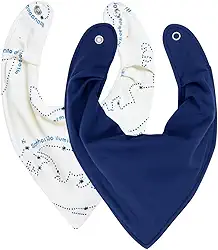 Kit 2 Babadores Bandana Impermeáveis para Bebê – 100% Algodão, Laváveis e Reutilizáveis