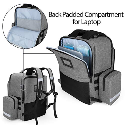 Trunab Emergency Medical Backpack Empty, EMT Camping Molle Bag with Detachable Side Pocket and No-Slip Bottom for Camping, Hiking, Traveling, Daycare, Red, Bag Only - Image 4