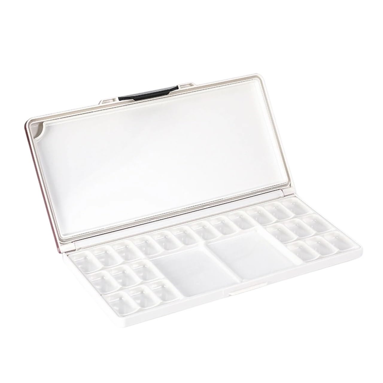Airtight Watercolor Painting Palettes 24-Wells With 2+1 Additional Spacious Mixing Areas, Folding Peel-Off Palette For Watercolo For Painting