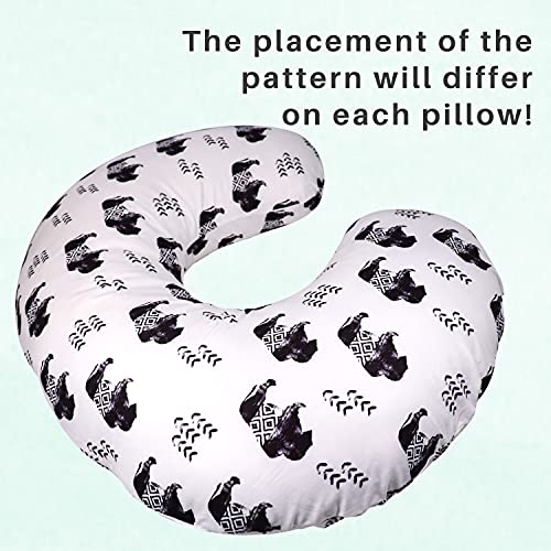 Image of TANOFAR Nursing Pillow Cover, Cow Breastfeeding Pillow Slipcover for Baby Boys & Girls, Animal Nursing Pillow Case for Newborn, Soft Fabric Fits Snug On Infant, Washable & Breathable, Buffalo