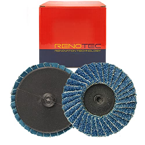 RENOTEC 30 Pcs 2 Inch Mini Flap Disc, Assorted 40/60/80 Set, High Density Zirconia Grinding Flap Disc, with 1/4 inch Shank Holder, On Metal Grinding, for Angle Die Grinder (Pack of 30) by RENOTEC - Used condition - Image 7