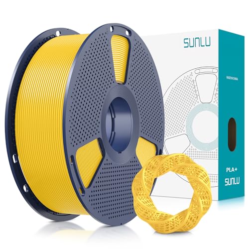 Image of SUNLU PLA Plus Filament 1.75mm 1KG, Neatly Wound 3D Printer Filament 1.75mm, PLA+ 1000g, Dimensional Accuracy + /- 0.02 mm, Fit Most FDM 3D Printers, 1kg Spool (2.2lbs), Vivid Yellow