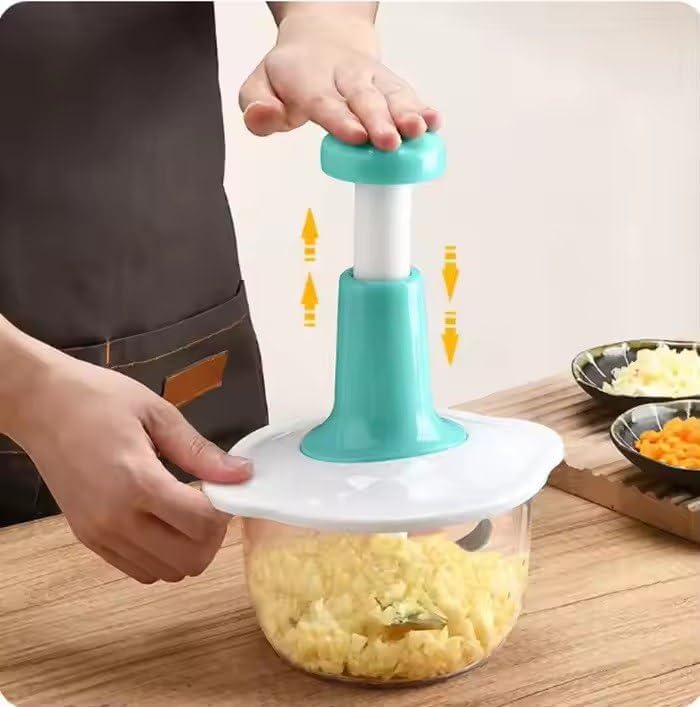 Food Chopper 2L Powerful Manual Food Chopper with Water Filter Handheld Mini food Processor, Vegetables, Fruits, Onions Choppers, Dicers and Mers,Multi-Color-image-12