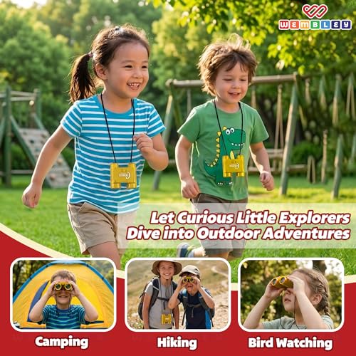 Image of Wembley Mini Binocular for Kids | Compact and Portable Outdoor Telescope for Boys and Girls | Binocular Toy with Neck String, Focus Adjustment and Ultra Zoom | Birthday Gift for Kids (Yellow)