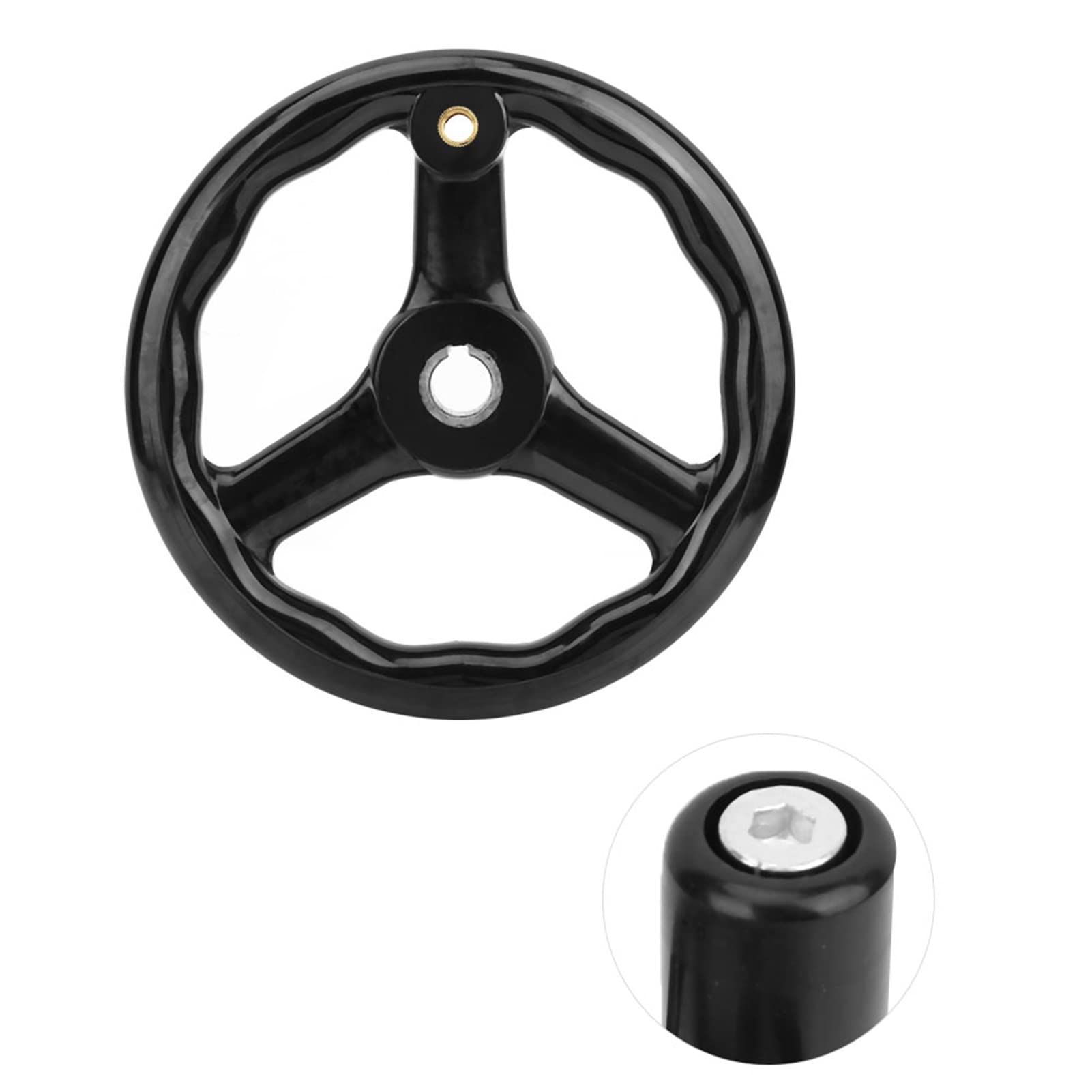 Grand Volant automatisé Industrie 200 * 18Mm Blacki Slip Volant de Tour à 3 Rayons avec Poignée Outil Forhine Grand Volant en Métal Boutons Roues à Main