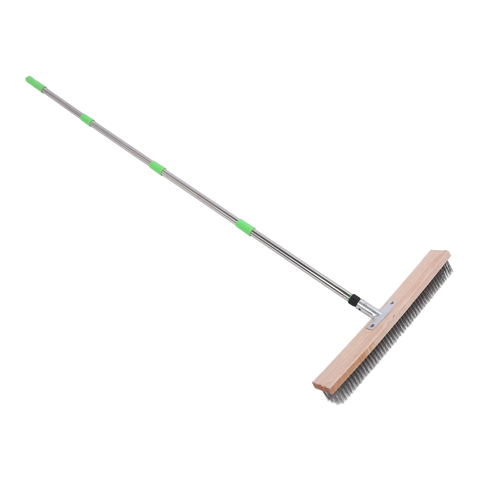 Stainless Steel Deck Scrub Brush with Long Handle, 45 Degree Angled Deck Scrub Brush, Floor Scrub Brushes for Shower, Outdoor Floor Scrubber Broom for Carpet, Boat, Patio