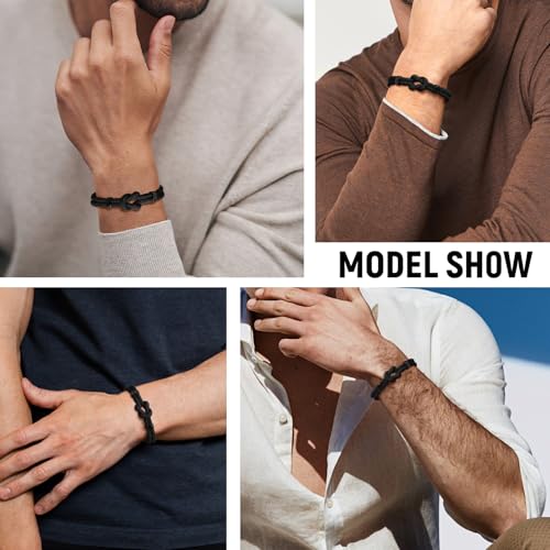 TempBeau Love Knot Bracelet Gift for Men - Braided Cord Rope Bracelets for Men,String Bracelet with Infinity Knot Anniversary Birthday Gifts3