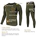 Mens Thermal Underwear Sets Long Johns Tops & Bottom Set Fleece Winter Warm Base Layers Quick Drying Thermo Base Layer Army Green