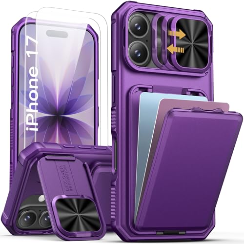 Image of SSLOTSCASE for iPhone 17 Case with 2X Screen Protector, Dark Purple