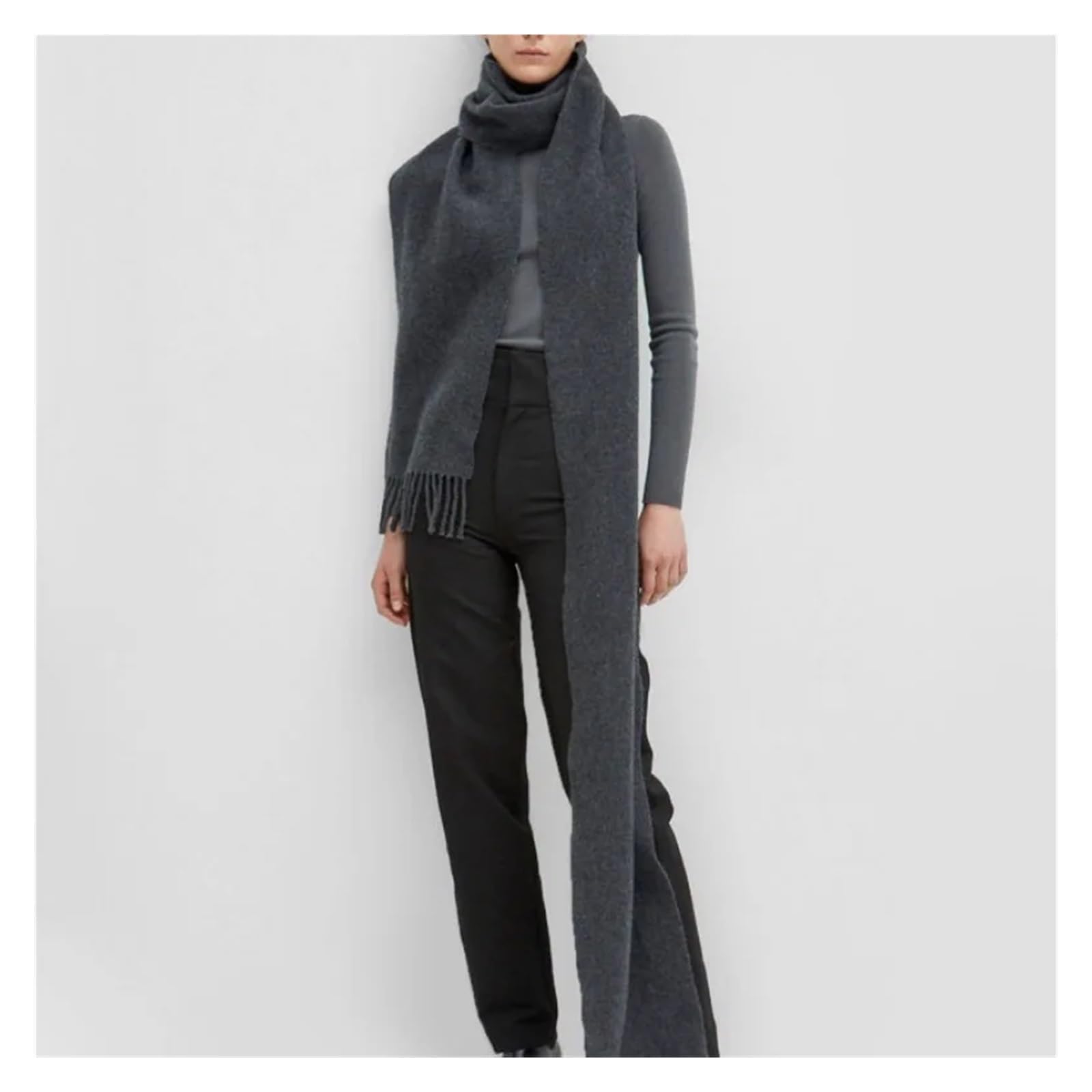 sciarpa invernale Luxury Winter Wool Scarf Women Cashmere Warm Female Shawls Wraps Thick Soft Scarves Stole Style Trends Versatile