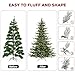 Hykolity 6 ft Artificial Aspen Fir Christmas Tree with 797 PE &PVC Branch Tips, 330 Warm White LED Lights, Metal Stand and Hinged Branches