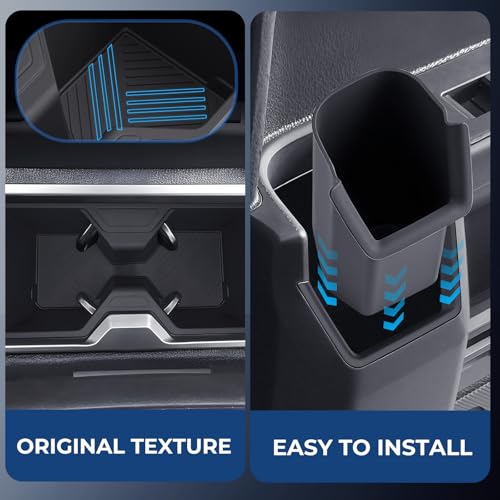 Image of Cup Holder Inserts for Toyota 4Runner 2026 2025 6th Gen, Interior Accessories Center Console Front & Rear Cup Holders Covers Protector for 2025-2026 4 Runner, Black