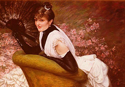 Peintures sur toile de maître, portrait de femme de Tissot pour sublimer un bureau ou une entrée