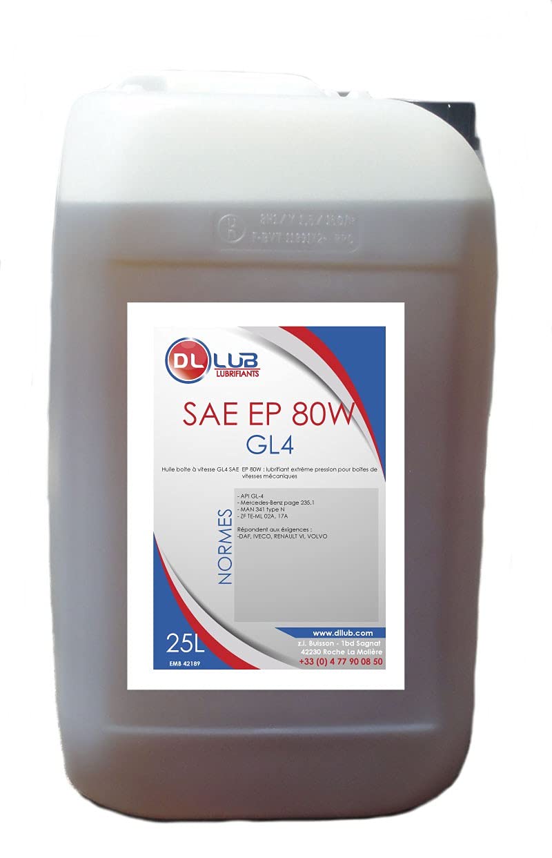 DLLUB - HUILE BOITE SAE 80W GL4 EP 80W - 25 litres