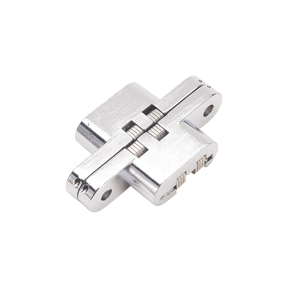 MroMax 61mmx42mmx15mm 90 Degree Rotation Angle Concealed Cross Door Hinge