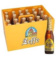 Leffe Blonde Flaschenbier, Mehrweg im Kasten, Blondes Abteibier Bier aus Belgien, 24 x 0.33 l