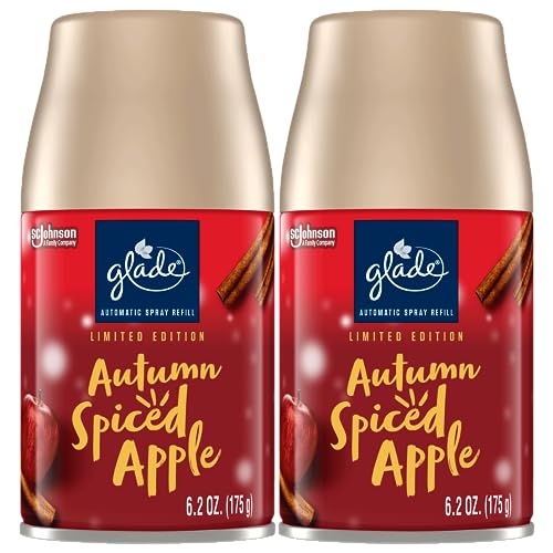Glade Automatic Spray Refill, Air Freshener for Home and Bathroom, Autumn Spiced Apple, 6.2 Oz, 2 Count - image 1