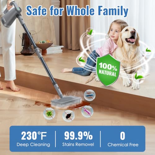 Image of FEPPO Steam Mop & Detachable Handheld Steam Cleaner for Home and Floor