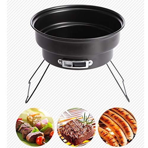 Grill Bbq Z Nieprzywierającą Powierzchnią Składany Grill Węglowy Mini Okrągły Grill Na Zewnątrz Na Kemping Piknik Narzędzia Do Grillowania