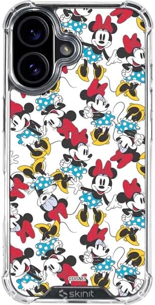 Skinit Clear Phone Case Compatible with iPhone 17 - Officially Licensed Disney Minnie Mouse Rockin Minnie Pattern Design