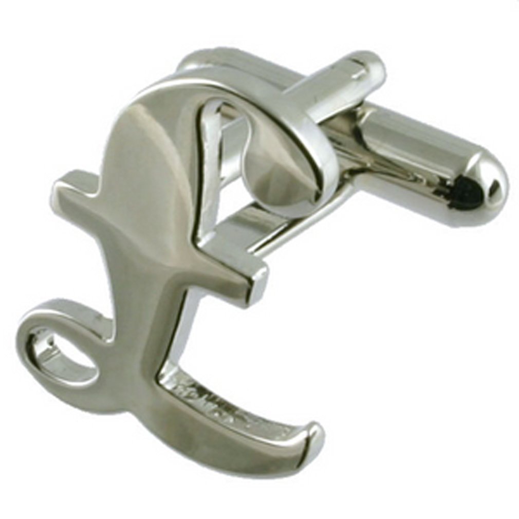 Select Gifts Men's Silver Pound Currency Symbol Money Cufflinks Pouch