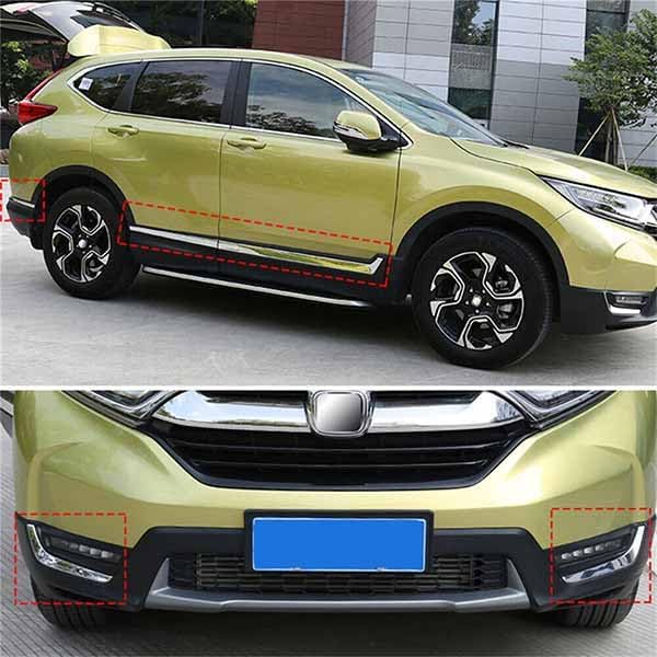 Miniatura 7 de Moldura lateral de cuerpo de puerta cromada para CR-V EX-L EX LX 2017-2021 Cubierta de moldura de puerta de acero inoxidable 8 piezas