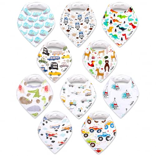 Image of KiddyStar Premium Organic Cotton Bibs for Drooling & Teething Babies