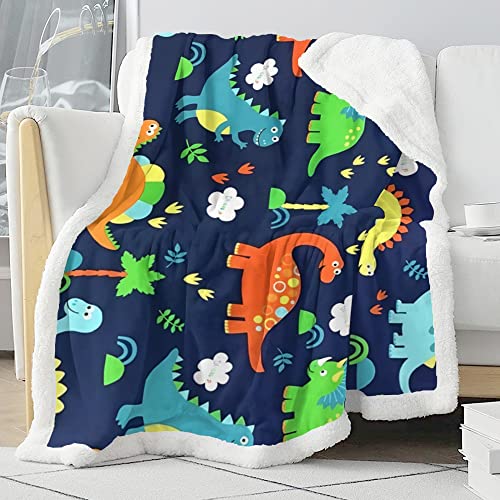Dinosaur Animal Blanket For Boys Girls - Dinosaur Animal Throw Blanket For Kids Gift, Fluffy Cozy Dinosaur Fleece Blanket With Vibrant Cute Design, Super Soft Fleece Throw Blanket #TOP3
