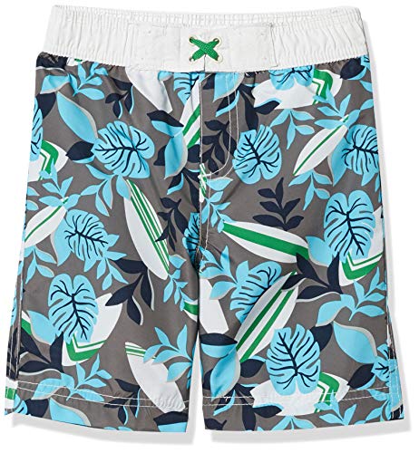 iXtreme Boys' Toddler Swim Trunks Quick Dry Board Shorts Mesh Lining, Charcoal, 3T