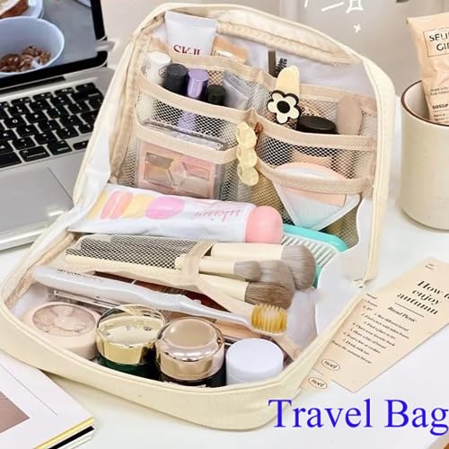 Image of Fcteap Pencil Case Pouch Box Cute Kawaii Large Capacity Aesthetic Zipper Pen Holder Organizer Bag for Office Workspace Supplies Desk Accessories Travel (Light Grey)