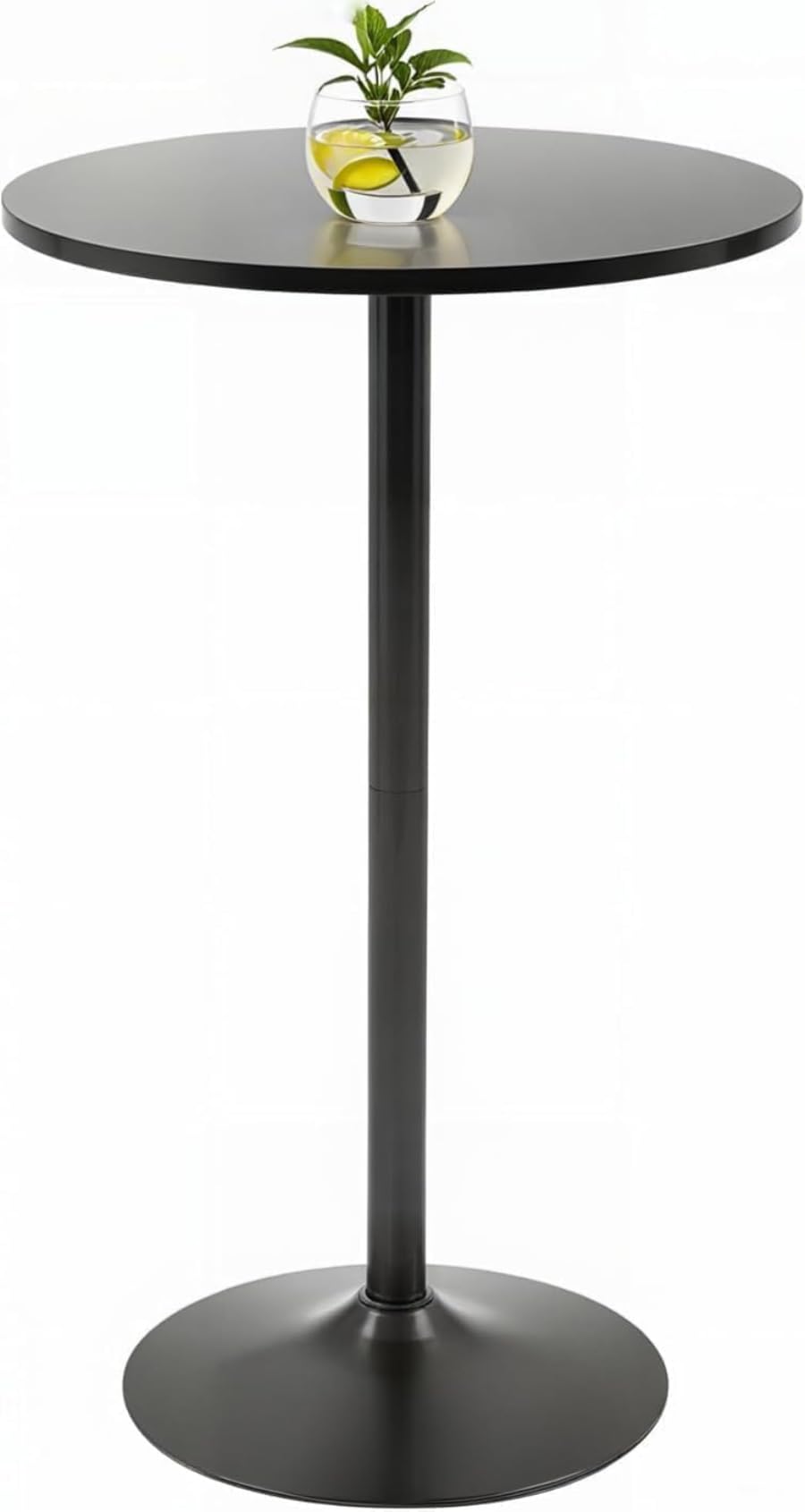 Round Bar Table 40 Tall Bistro Pub Table with Sturdy Metal Base MDF Top Small Cocktail Table for
