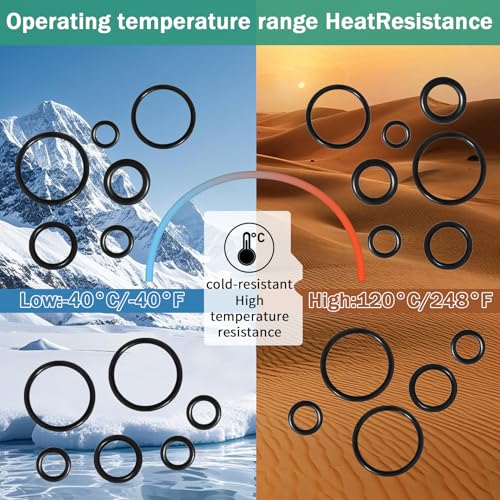 image for Generic 400Pcs Black Small O Ring Assortment Kits 24 Sizes Metric Nitr